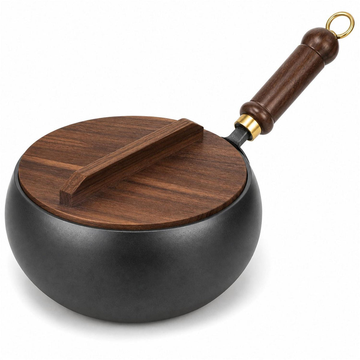 Japanische Gusseisenpfanne 24cm mit Deckel – Antihaft & Vielseitig