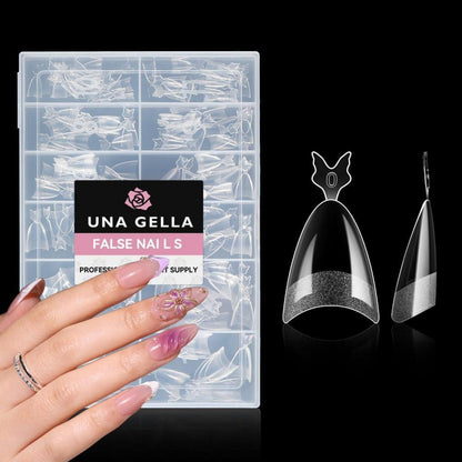 Mandel Gel Nägel Tips 216 Stück Halb-Cover Nagelverlängerung