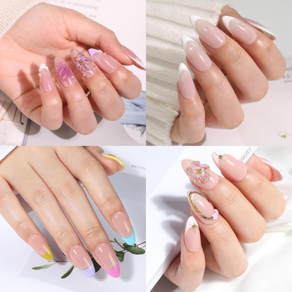 Mandel Gel Nägel Tips 216 Stück Halb-Cover Nagelverlängerung