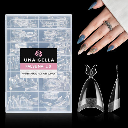 Mandel Gel Nägel Tips 216 Stück Halb-Cover Nagelverlängerung
