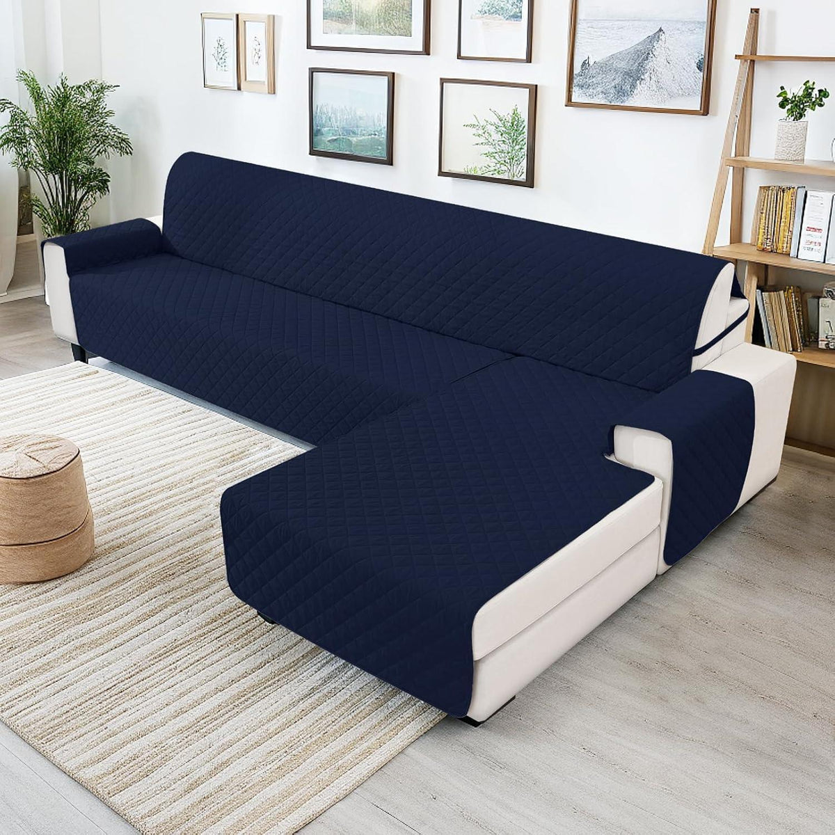 Wasserdichter Couchüberzug L-Form 2 Sitzer Dunkelblau