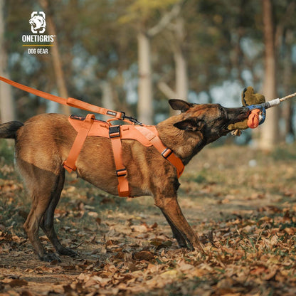 Taktisches Hundegeschirr Orange XL – Atmungsaktiv & Sicher