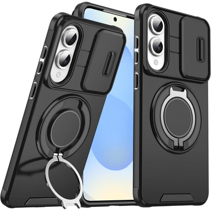 Samsung S25 Edge Hülle mit Kameraschutz und Ringständer