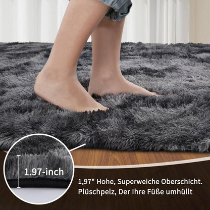 Flauschiger Hochflor Teppich Braun 300x425cm – Waschbar & Rutschfest
