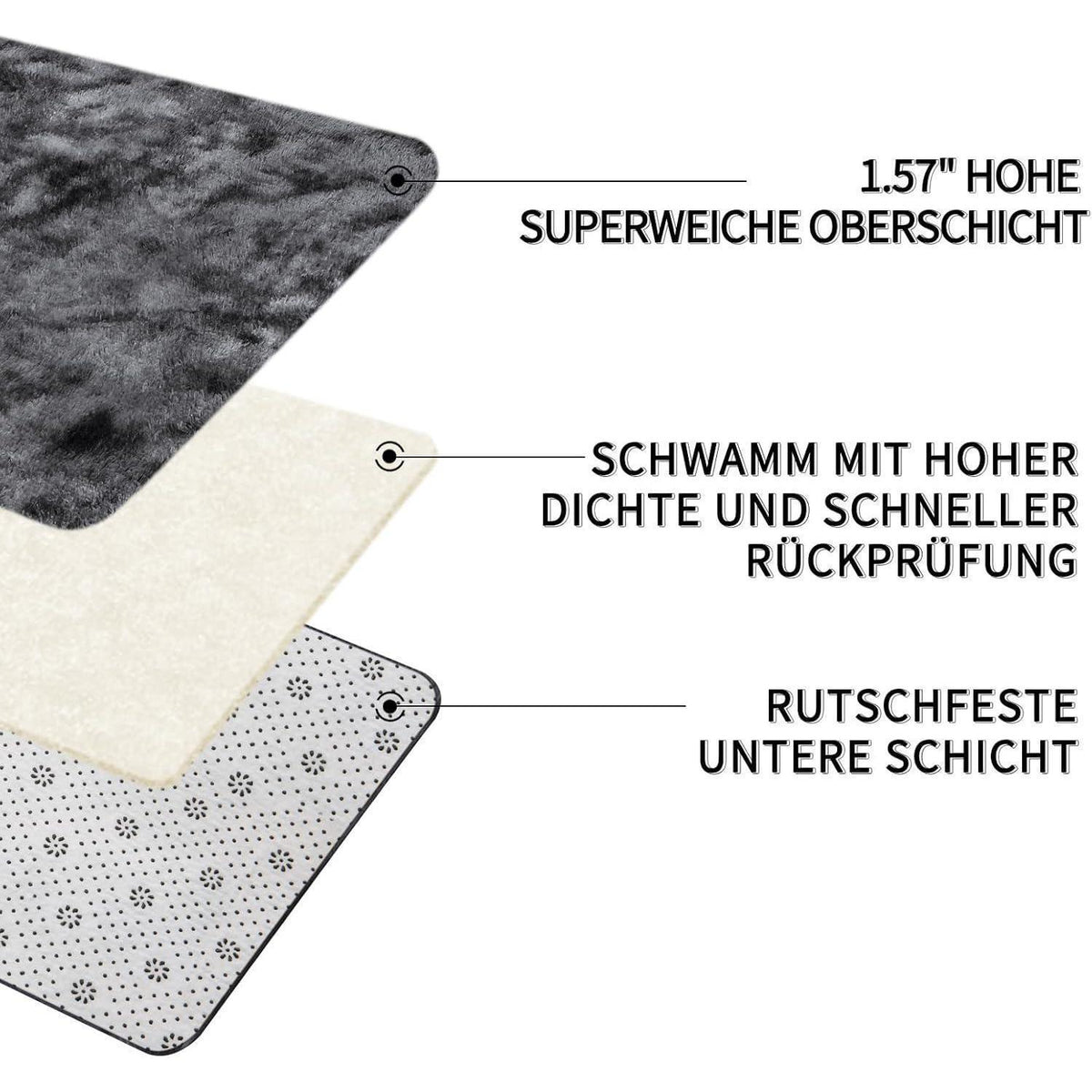Flauschiger Hochflor Teppich Braun 300x425cm – Waschbar & Rutschfest