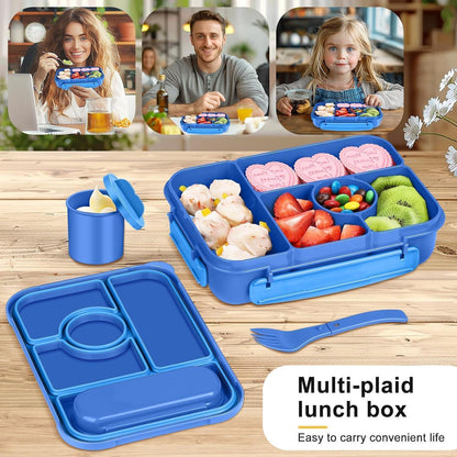 Brotdose Kinder mit Fächern & Soßenbehälter – 1300ml Lunchbox