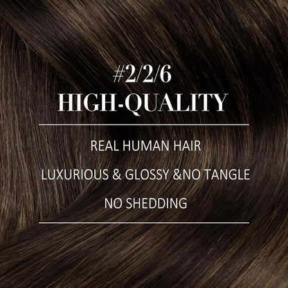 Echthaar Nano Extensions Ombre Dunkelbraun 60cm