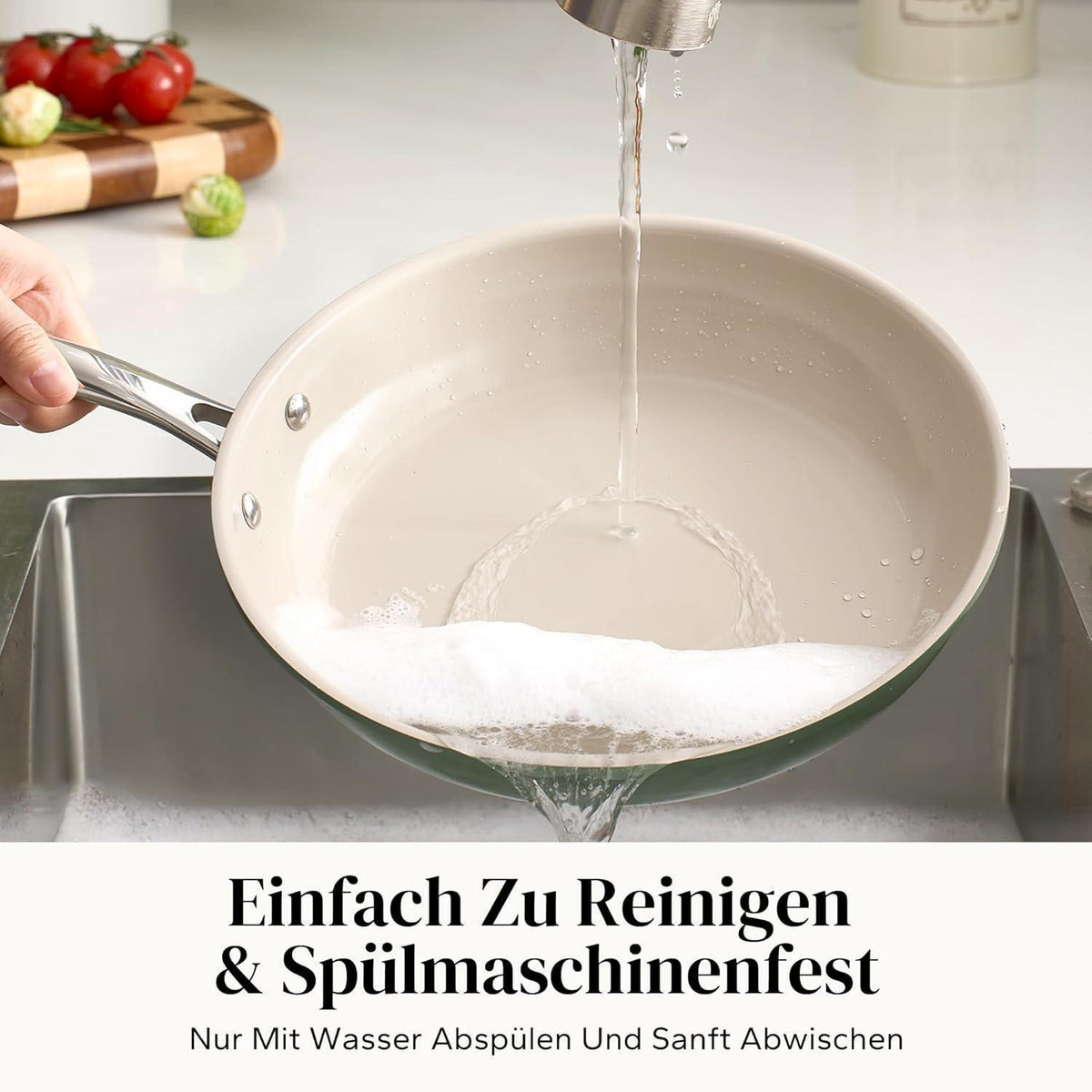 6-teiliges Keramik Pfannenset mit Deckel – Antihaft & Induktionsgeeignet