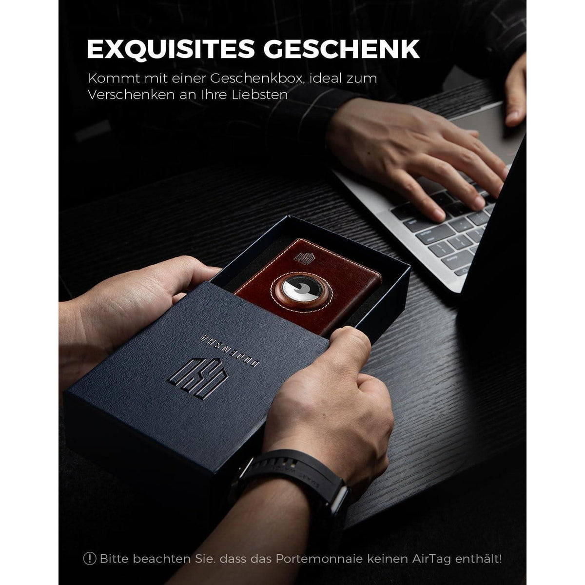 Geldbörse Herren mit AirTag Fach & XL Münzfach – RFID Schutz