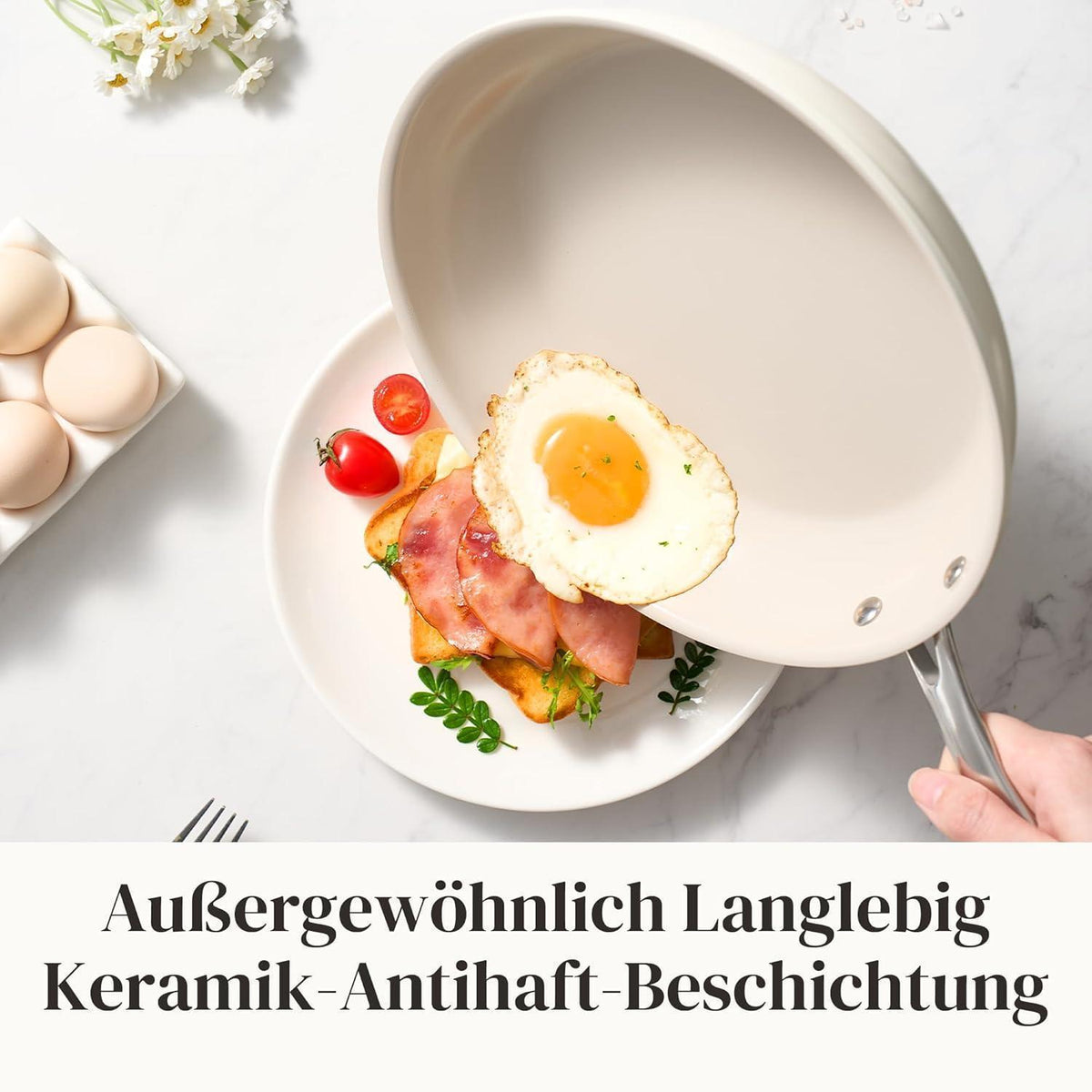 6-teiliges Keramik Pfannenset Induktion – Antihaft & Backofenfest