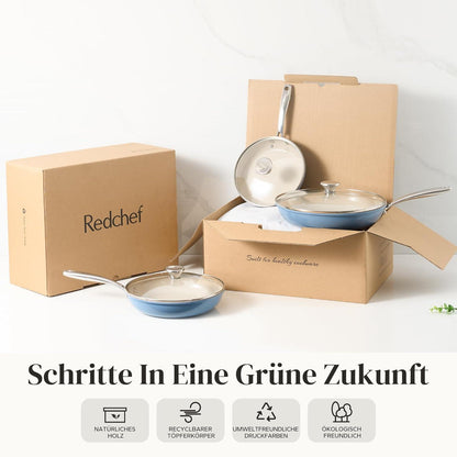6-teiliges Keramik Pfannenset mit Deckel – Antihaft & Induktionsgeeignet