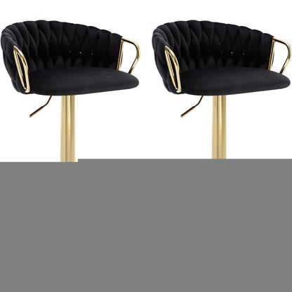 Moderner Samt Barhocker 4er Set, höhenverstellbar & drehbar