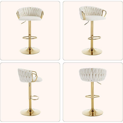 Moderner Samt Barhocker 4er Set, höhenverstellbar & drehbar