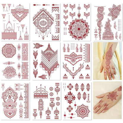 Temporäre Tattoos Deluxe Set Braun – 10 Blätter Festival & Party