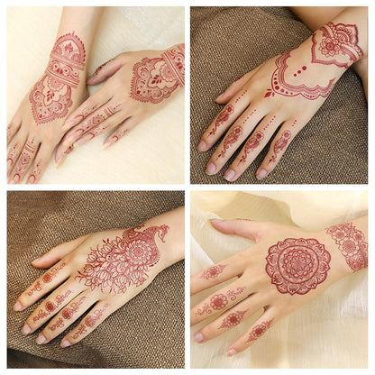 Temporäre Tattoos Deluxe Set Braun – 10 Blätter Festival & Party