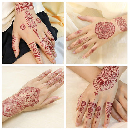 Temporäre Tattoos Deluxe Set Braun – 10 Blätter Festival & Party