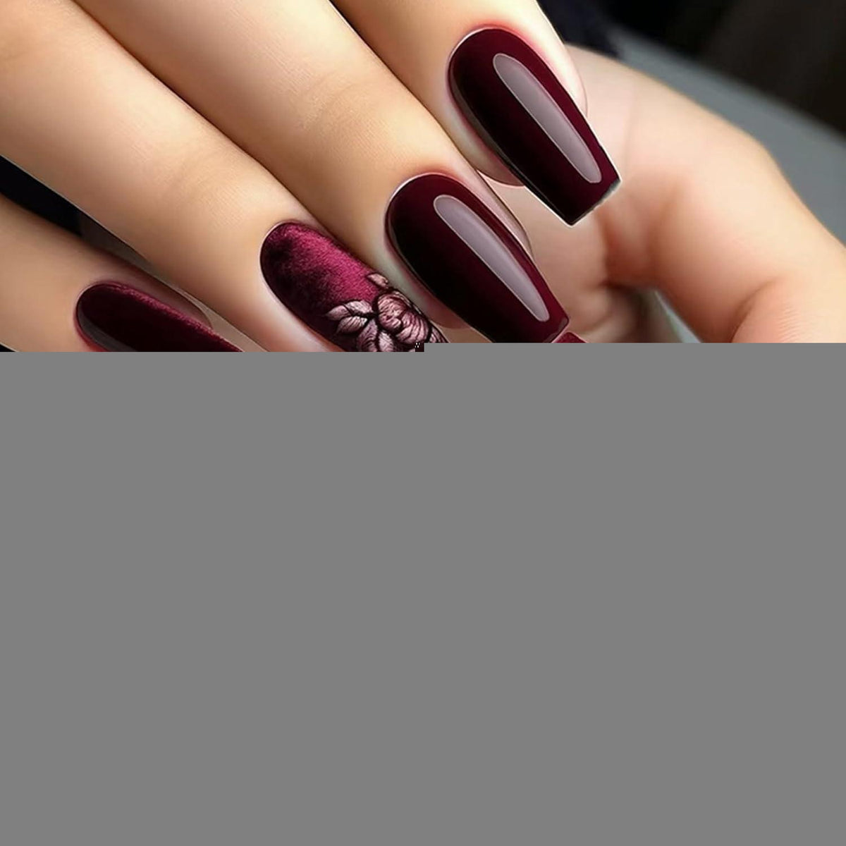 24 Press On Nails Mittelrot Quadratisch Glänzend Falsche Nägel
