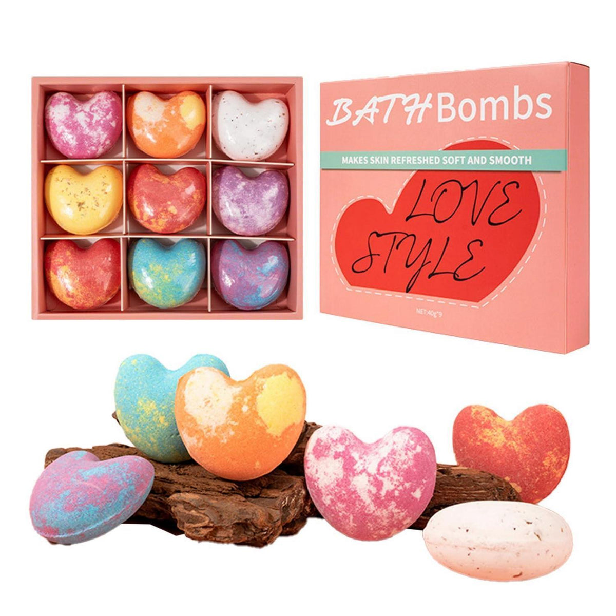 Badekugeln Geschenkset – 9 Badebomben Aromatherapie Entspannung