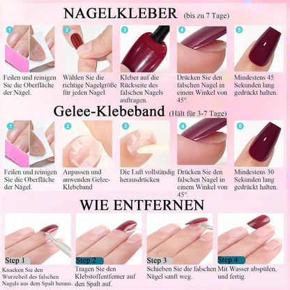 Cat Eye Press On Nails - Rosa Farbverlauf Kurz & Quadratisch