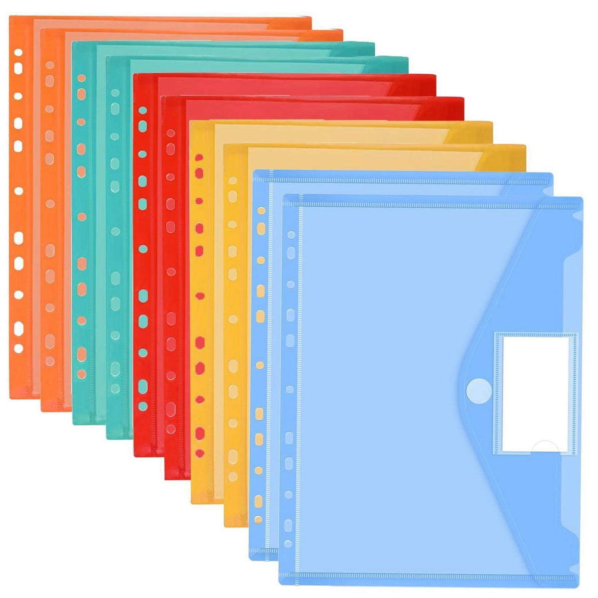 10er-Set Wasserdichte A4 Dokumentenmappe mit Etikettenfach