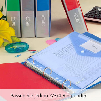 10er-Set Wasserdichte A4 Dokumentenmappe mit Etikettenfach