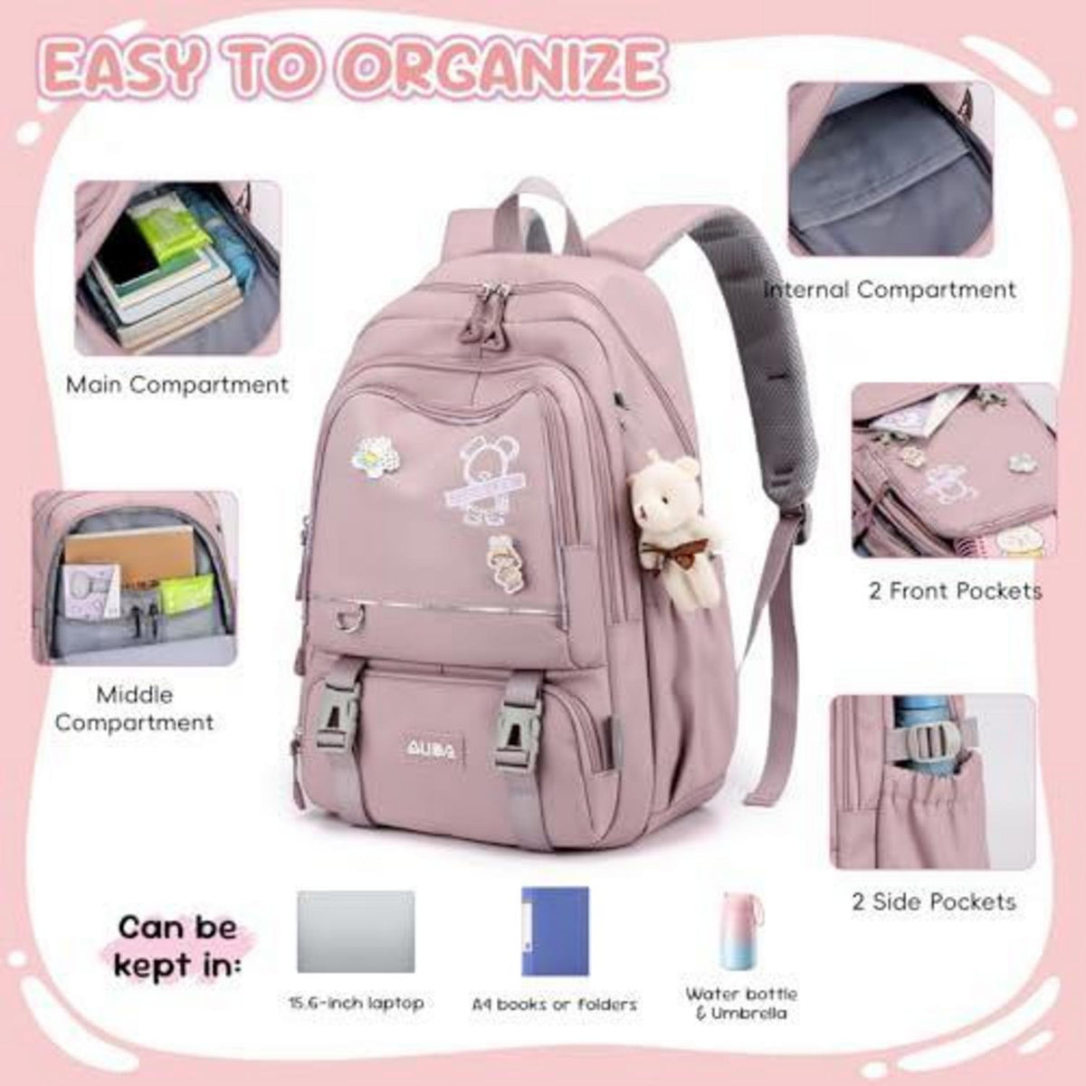 Schulrucksack Trolley Mädchen Teenager Lila mit 6 Rollen
