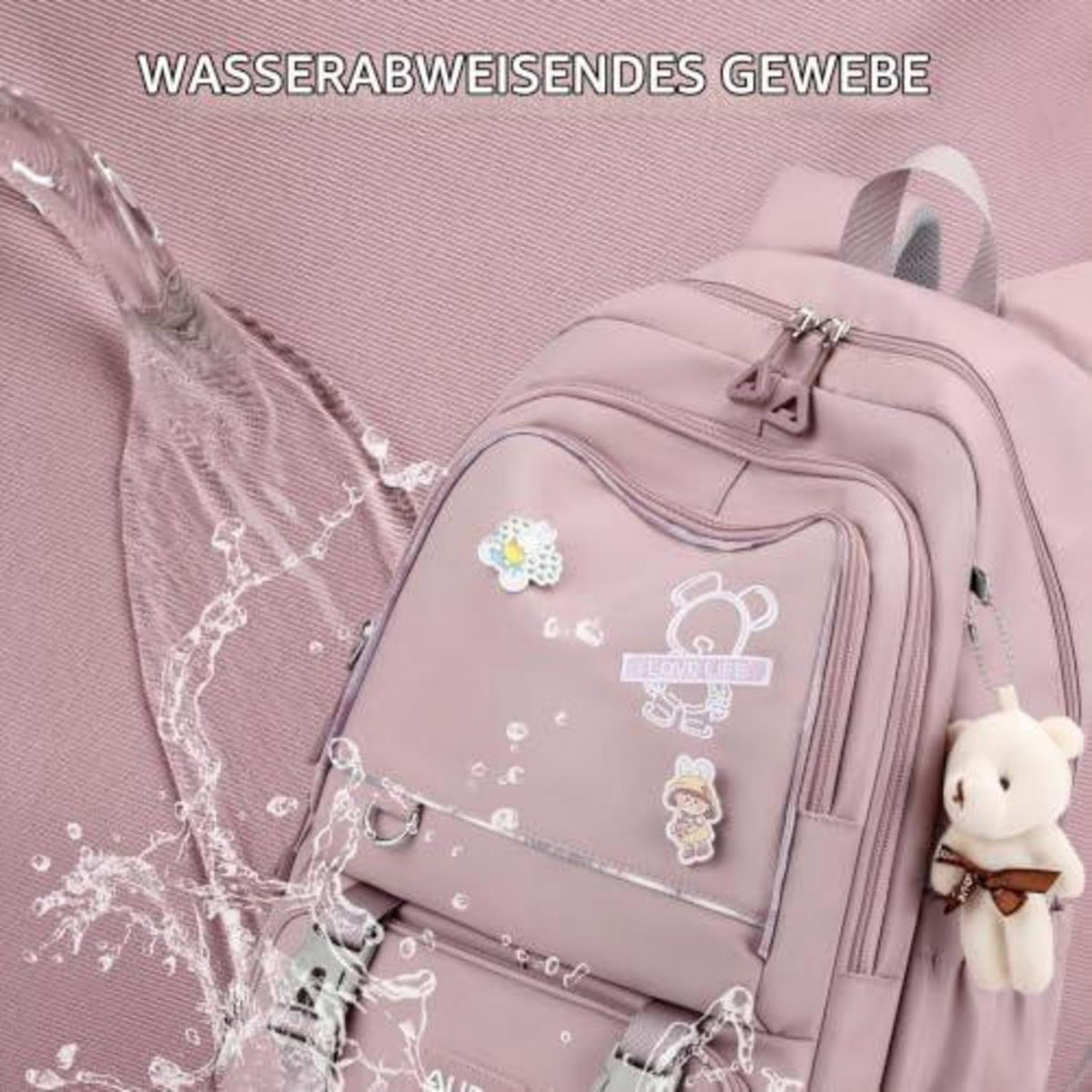 Schulrucksack Trolley Mädchen Teenager Lila mit 6 Rollen