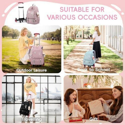 Schulrucksack Trolley Mädchen Teenager Lila mit 6 Rollen
