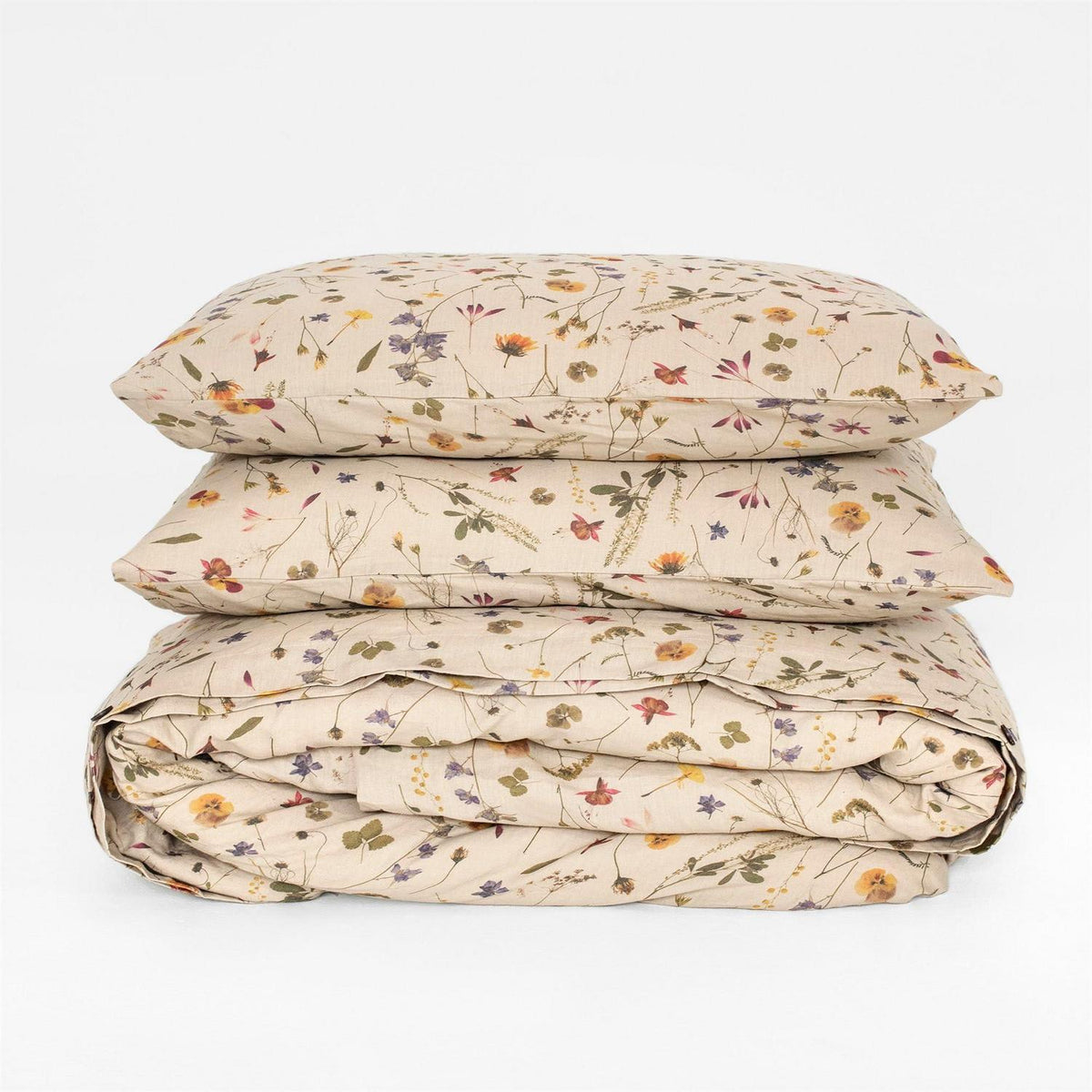 Blumen Bettwäsche Set Braun 135x200 - Botanisches Design