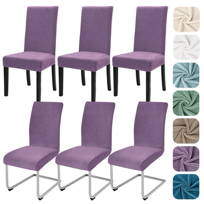 Stretch Samt Stuhlhussen 6er Set - Graulila
