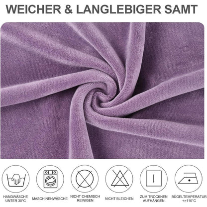 Stretch Samt Stuhlhussen 6er Set - Graulila
