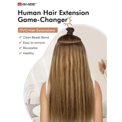 Echthaar Extensions 51 cm Blond – 2er Pack mit Micro Beads