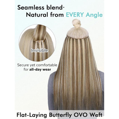 Remy Haarverlängerung 40cm Ombre Blond Double Weft