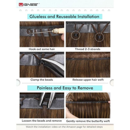 Remy Haarverlängerung 40cm Ombre Blond Double Weft