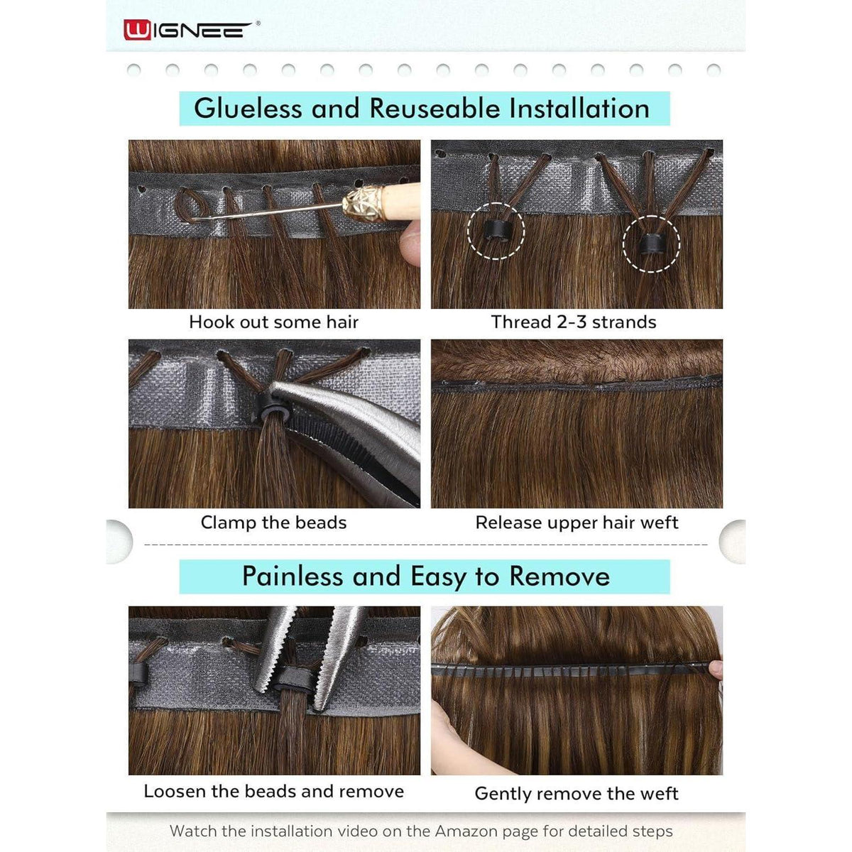 Blond Echthaar Extensions 51cm (20 Zoll) Double Weft