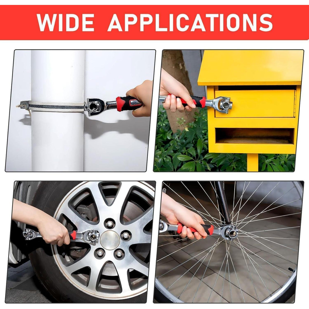 Universal-Steckschlüssel 52-in-1 mit drehbarem Kopf für Auto & Motorrad