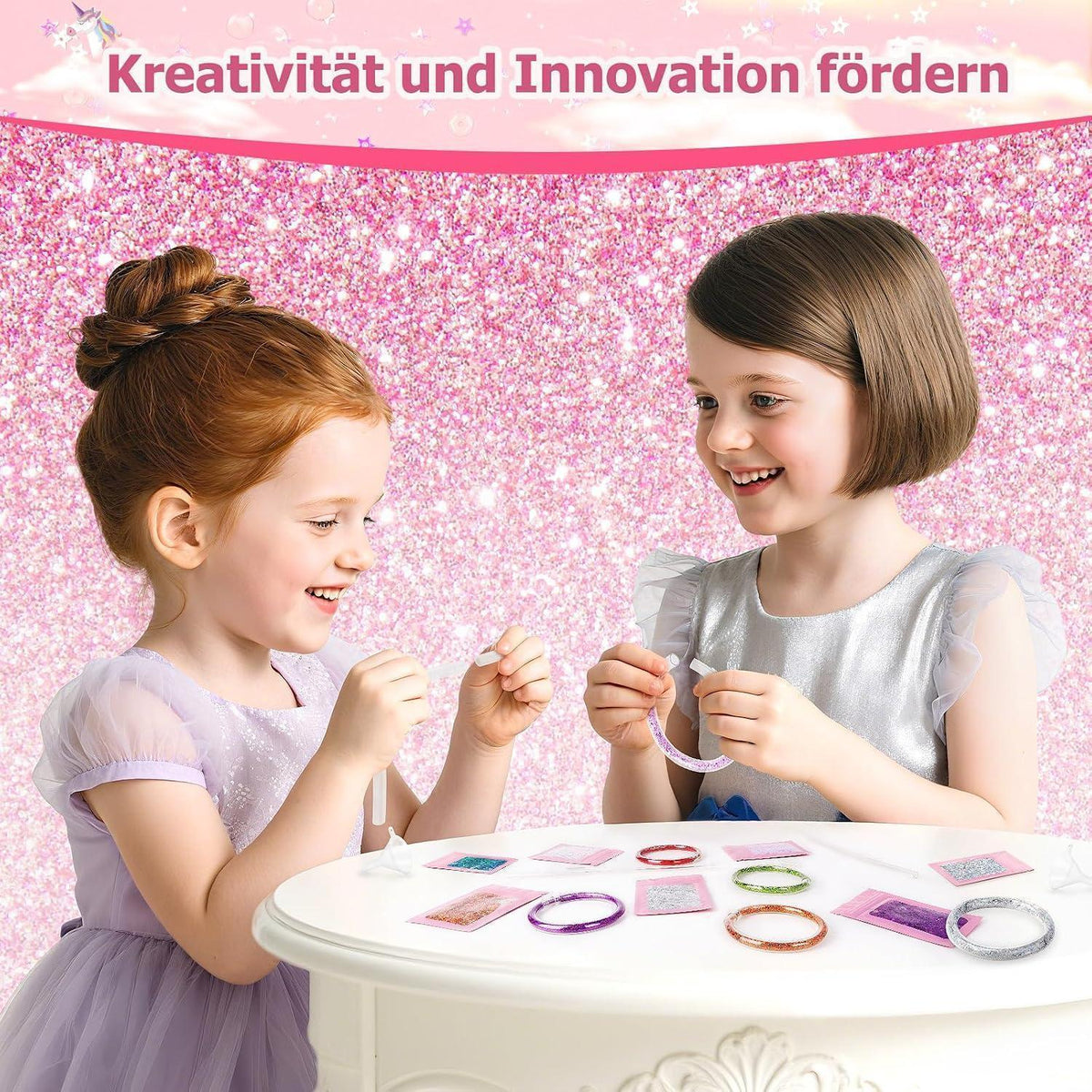 DIY Glitzerarmband-Bastelset für Mädchen ab 6 Jahren