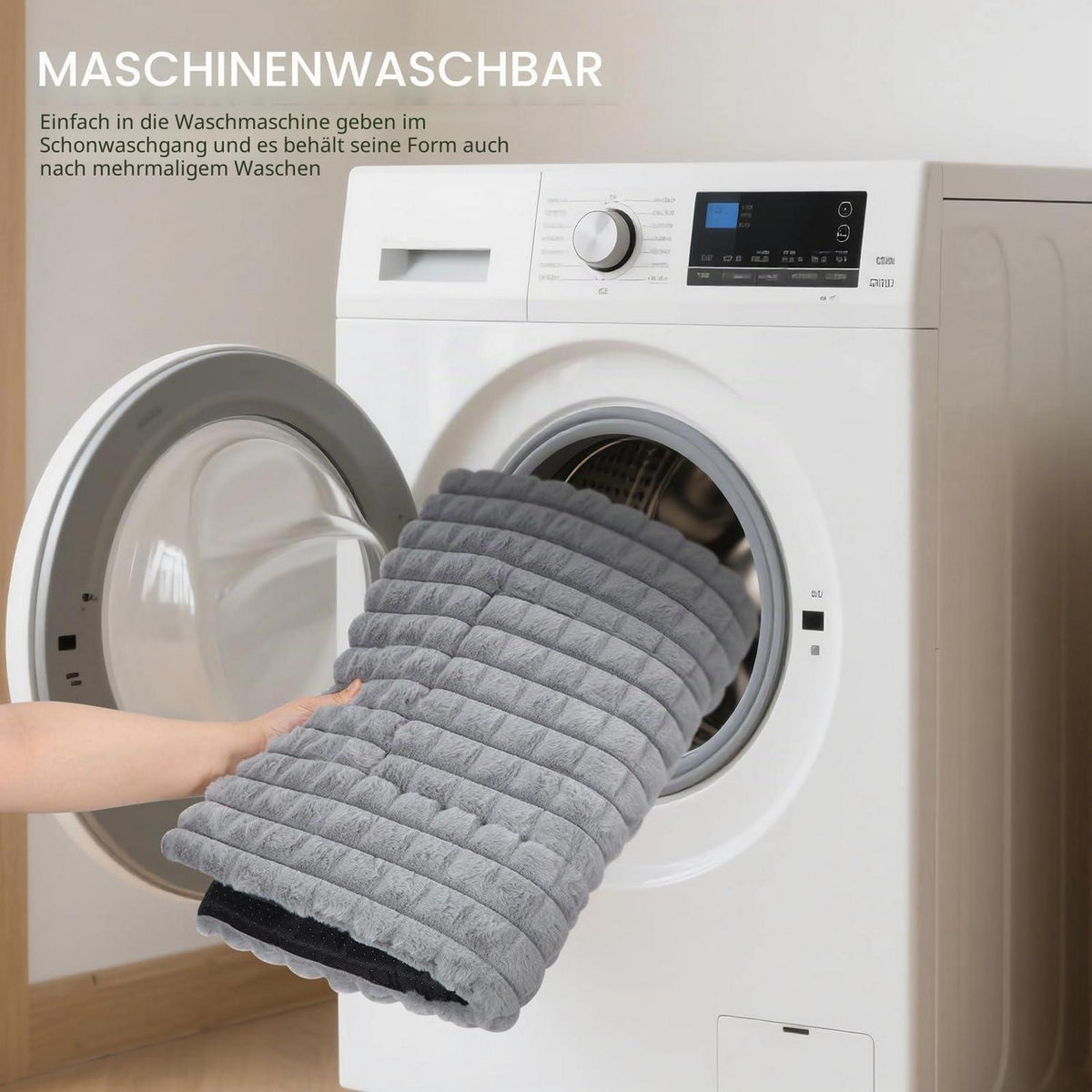 Flauschiges Orthopädisches Hundebett 60x45cm Grau