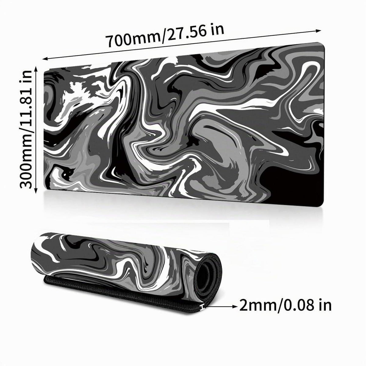 Gaming Mauspad Schwarz Weiß 700x300mm – Rutschfest & Präzise