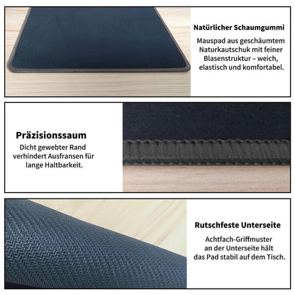 Gaming Mauspad Schwarz Weiß 700x300mm – Rutschfest & Präzise