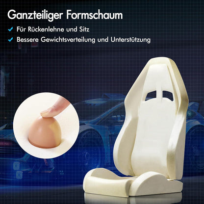 Ergonomischer Gaming-Stuhl mit Massage, höhenverstellbar, PU-Leder, Blau