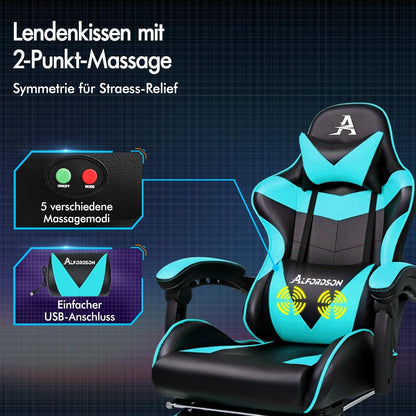 Ergonomischer Gaming-Stuhl Bürostuhl massage Stuhl PU-Leder höhenverstellbar