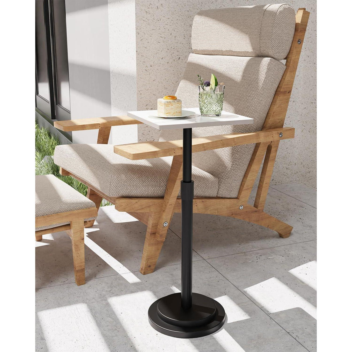 Verstellbarer Beistelltisch Weiß – 2er Set, Höhe 45-78cm