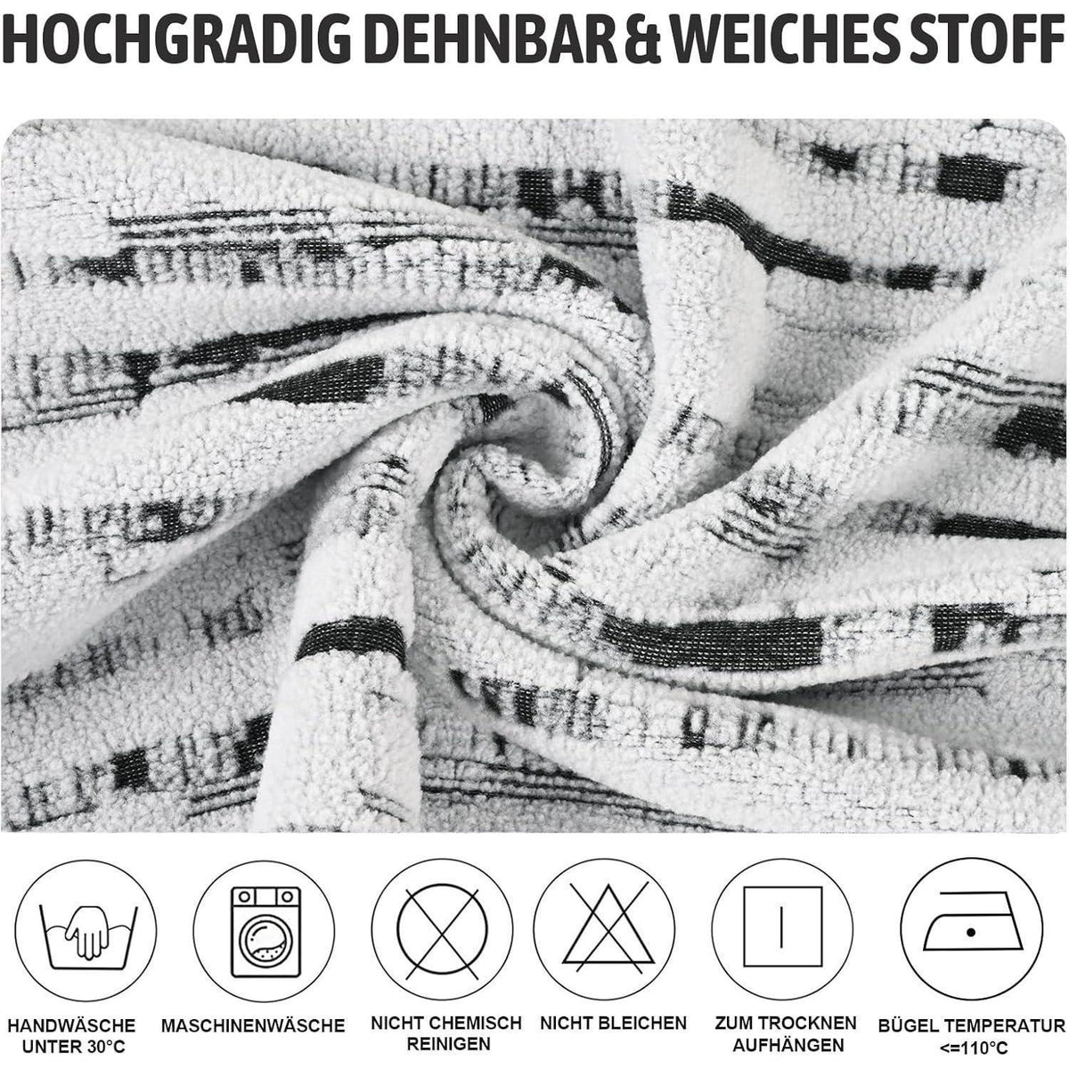 Stretch Stuhlhussen 4er Set Jacquard Weiß – Abnehmbar & Waschbar