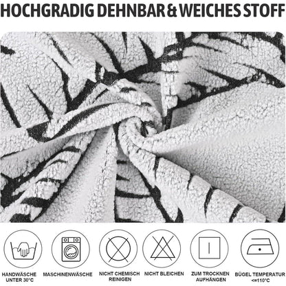 Stretch Stuhlhussen 6er Set Jacquard – Laubmuster
