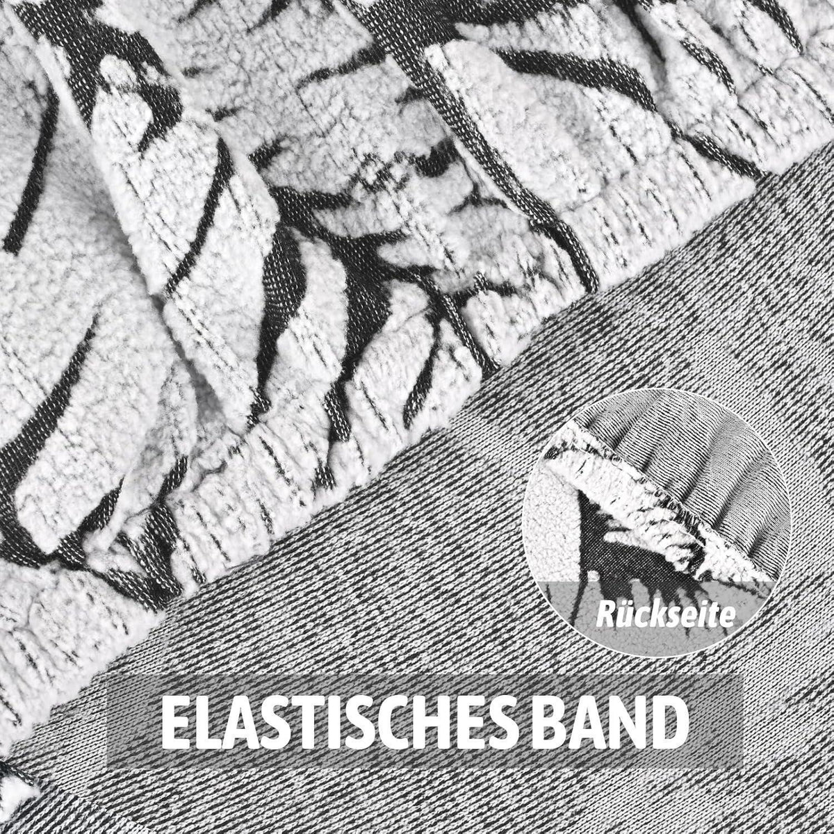 Stretch Stuhlhussen 6er Set Jacquard – Laubmuster
