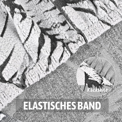 Stretch Stuhlhussen 6er Set Jacquard – Laubmuster