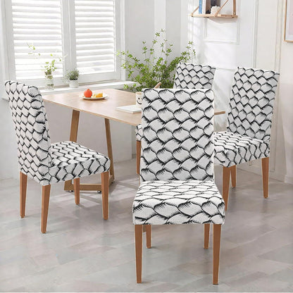 Stretch Stuhlhussen 6er Set Jacquard – Universal Bezug für Stühle