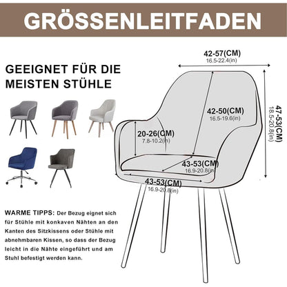 Stretch Stuhlhussen Set – Abnehmbar & Waschbar (Kamel, 4er)