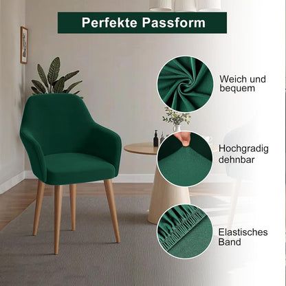 Stretch Stuhlhussen 6er Set – Grün, Abnehmbar & Waschbar